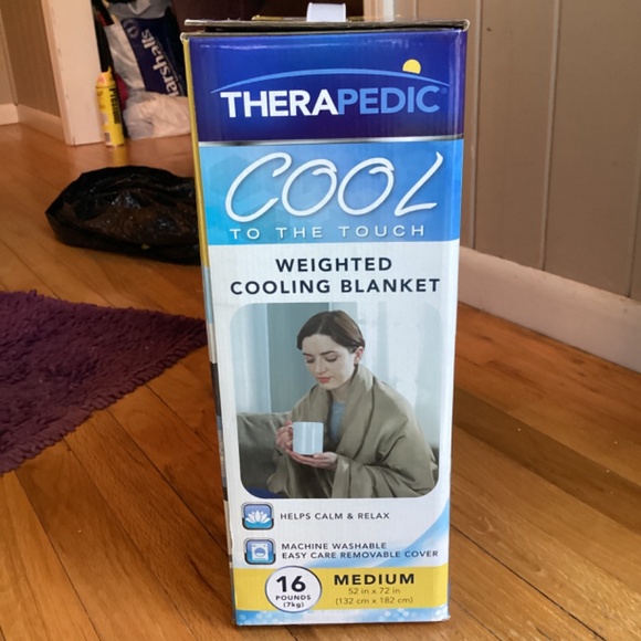 Therapedic Tan Weighted Cooling 16 lb. Blanket, Brand New in Box - Picture 3 of 5